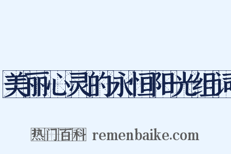 美丽心灵的永恒阳光组词是什么意思的图片